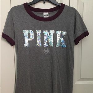 PINK sequined tee